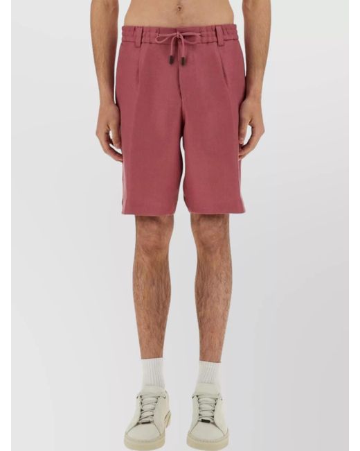 Boss Red Elastic Waistband Shorts With Back And Side Pockets for men