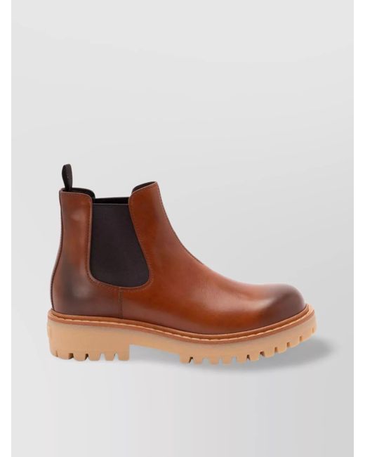 Prada Brown Chunky Ankle Boots Lug Sole for men