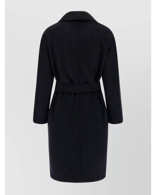 Max Mara Blue Cashmere Double-Breasted Coat