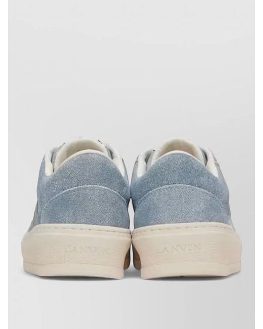 Lanvin Blue Leather Low-Top Sneakers