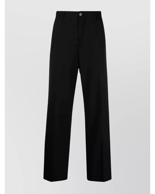 Marni Black Virgin Wool Straight-Leg Trousers for men
