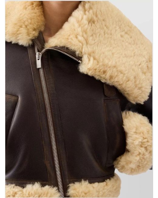 Jacquemus White Asymmetrical Aviator Leather Jacket