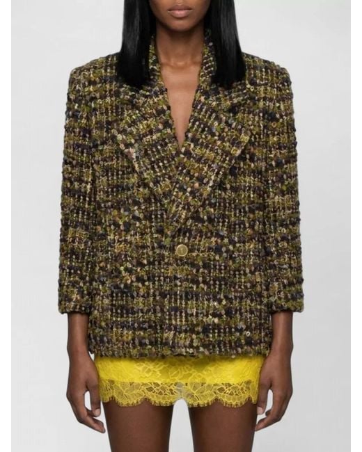 Saint Laurent Multicolor Single-Breasted Tweed Suit Jacket
