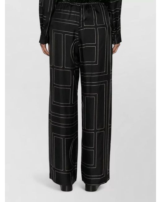Totême Black Silk Wide-Leg Relaxed-Fit Pajama Trousers
