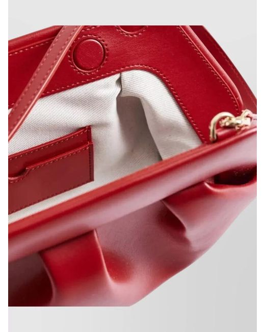 THEMOIRÈ Red Vegan Fabric Baguette Shoulder Bag