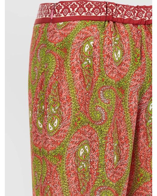 Etro Blue High-Rise Paisley-Print Bootcut Trousers