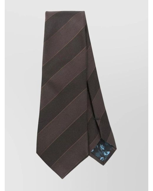 Paul Smith Gray Striped Tie 8Cm Tonal Stripes for men