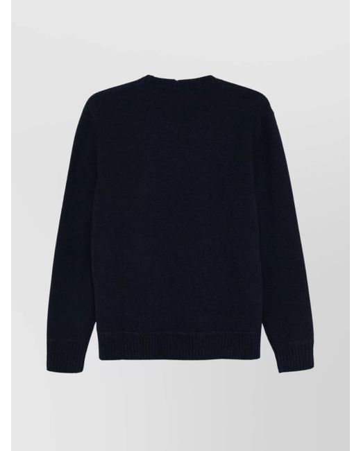 DSquared² Blue Wool Cashmere Ribbed Crew Neck Sweater for men