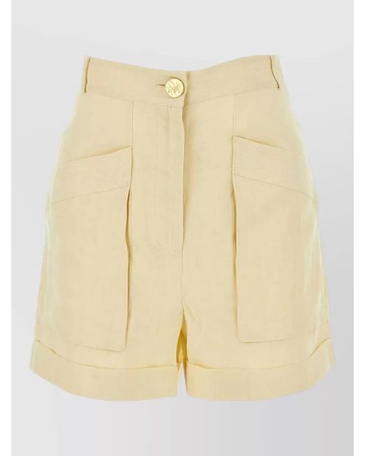 LeKasha Natural Ashraf Linen Shorts High Waist Tailoring
