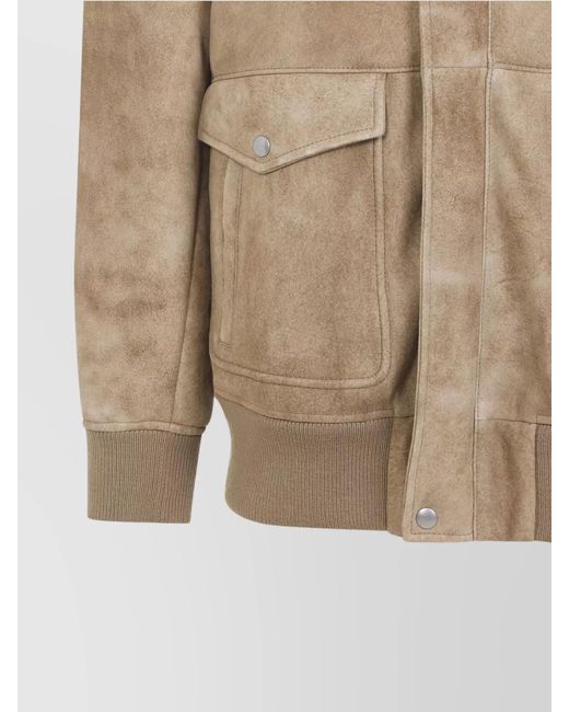 Prada Natural Suede Bomber Jacket