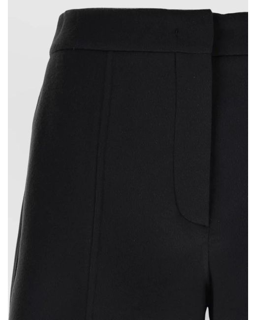 Sportmax Black Wool Low-Rise Cropped Tailored Shorts