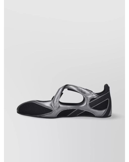 The Attico Black Mesh Ballerina Flats