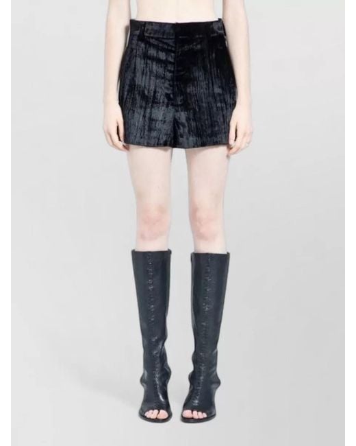 Ann Demeulemeester Blue High-Rise Tailored Shorts