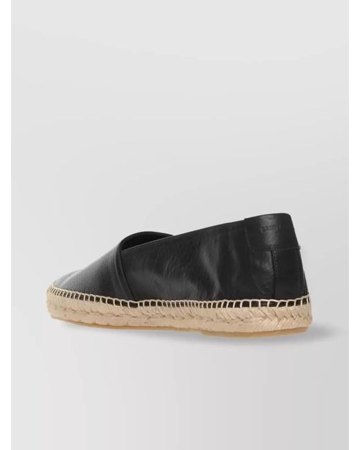 Saint Laurent Black Leather Espadrilles for men