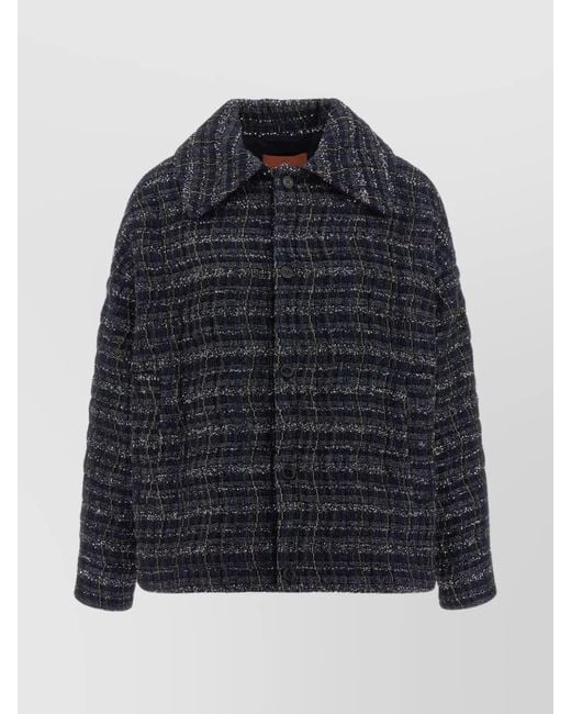 Missoni Blue Viscose Blend Single Breasted Coat