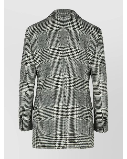 Dolce & Gabbana Black Cashmere Wool Checked Blazer