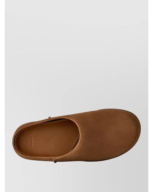 Ugg Brown Clog Slippers Round Toe Rubber Sole
