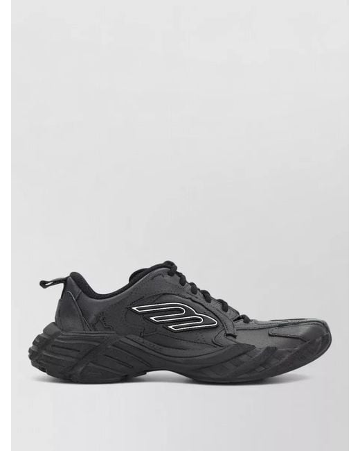 Balenciaga Black Monday Leather Fabric Lace Up Sneakers