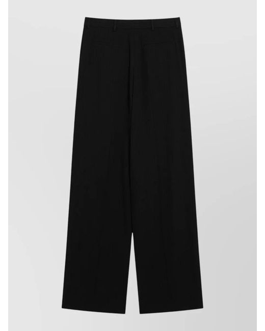 Saint Laurent Black High Waist Wide Leg Tailored Pants for men