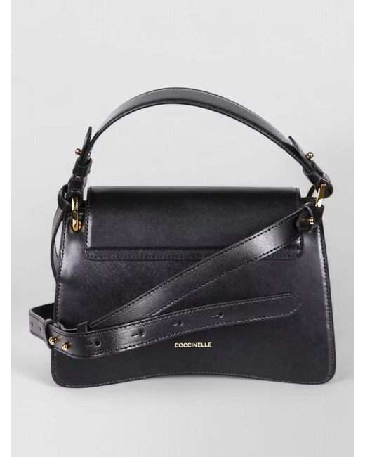 Coccinelle Black Small Calf Marb Shoulder Bag Top Handle