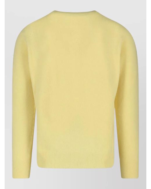 Jil Sander Yellow Cashmere Virgin Wool Crewneck Jumper for men