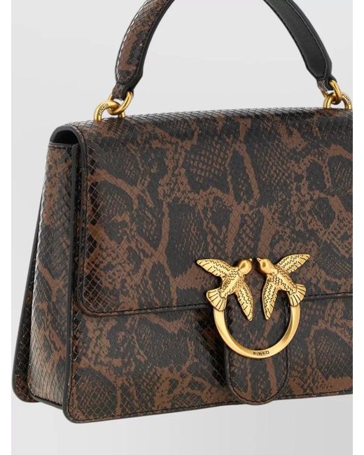 Pinko Black Love One Light Snake Shoulder Bag