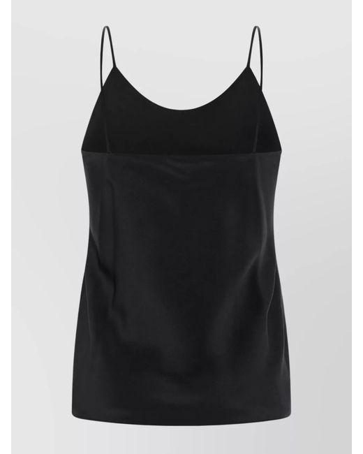 Max Mara Black Silk-Satin Top