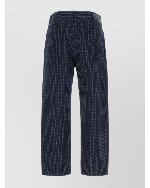 Fendi Blue Embroidered Denim Straight-Leg Jeans for men