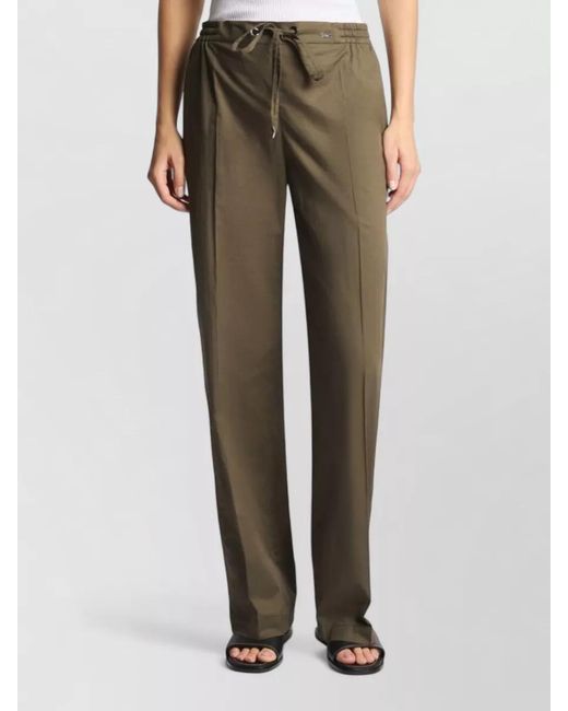 Fay Brown Lightweight Cotton Trousers Relaxed Fit Pockets