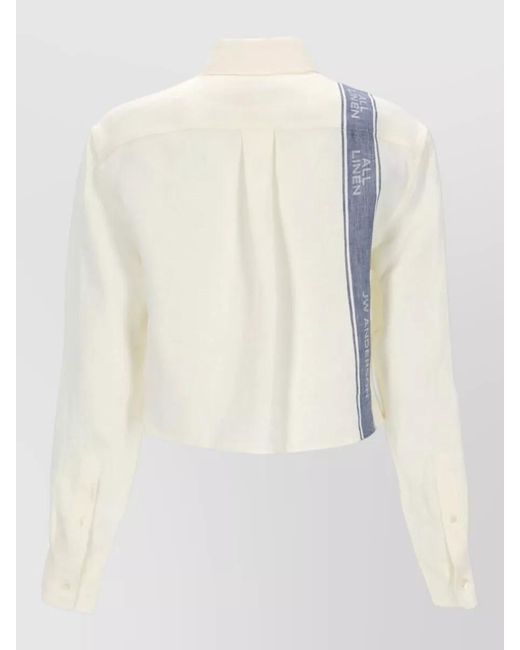 J.W. Anderson White Long Sleeve Collared Shirt Contrast Stripes
