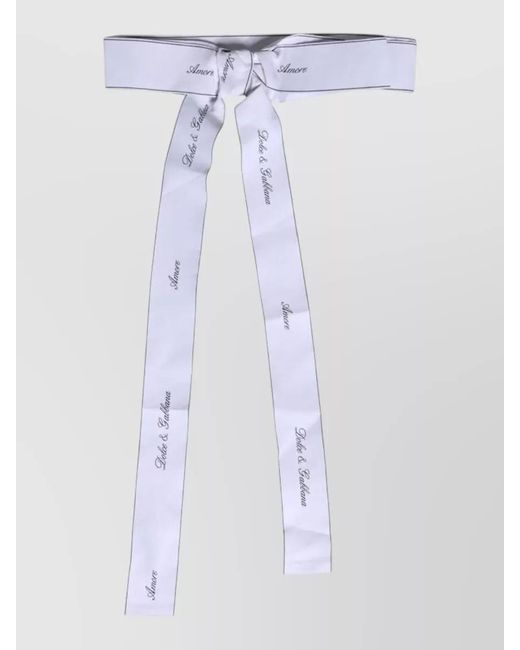 Dolce & Gabbana Blue Waist Ribbon Wide Bow Logo Belt