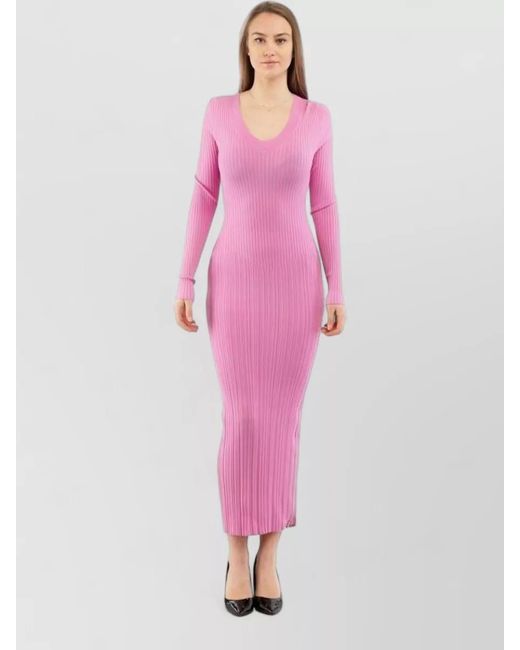 Moschino Pink Printed Midi Dress