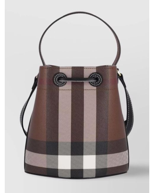 Burberry Multicolor Check Mini Canvas Bucket Bag
