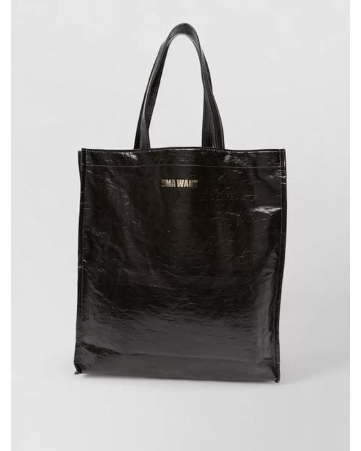 Uma Wang Black Small Canvas Tote Bag Top Handles