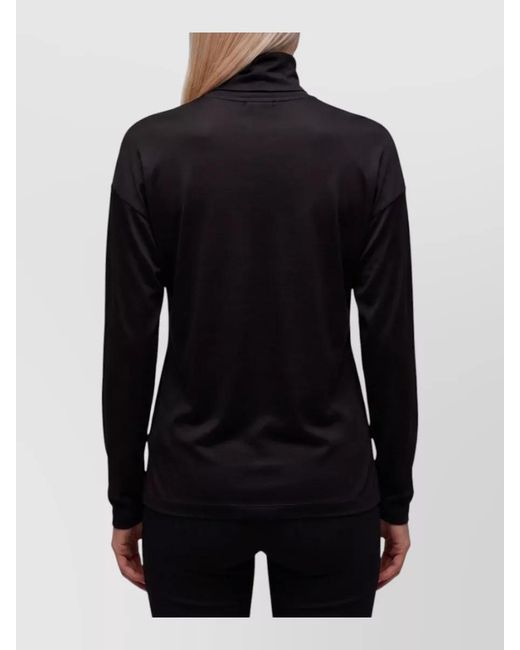 Gucci Black Silk High Neck Long Sleeve Sweater