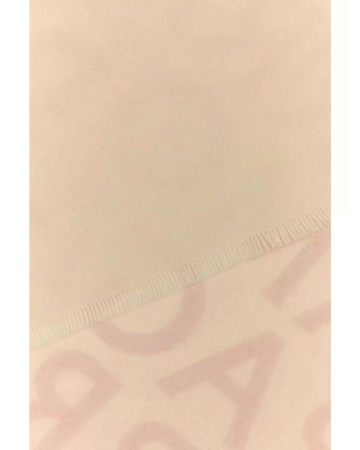 Ferragamo Pink Wool Cashmere Embroidered Reversible Scarf