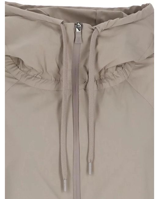 Herno Natural Hooded Parka Long Sleeves Front Button Pockets