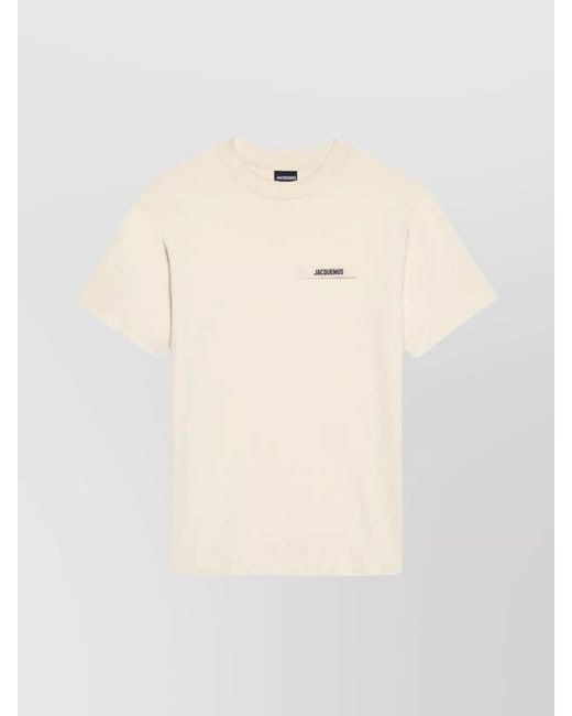 Jacquemus Natural The Ribbed Crew Neck T-Shirt for men