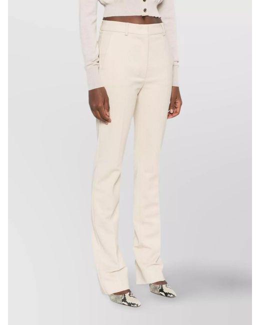 Sportmax White Slim-Fit Flared Trousers