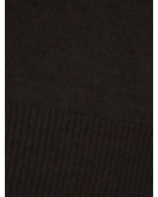Vanisé Black Cashmere Cropped Sweater High Neck Ribbed Hem