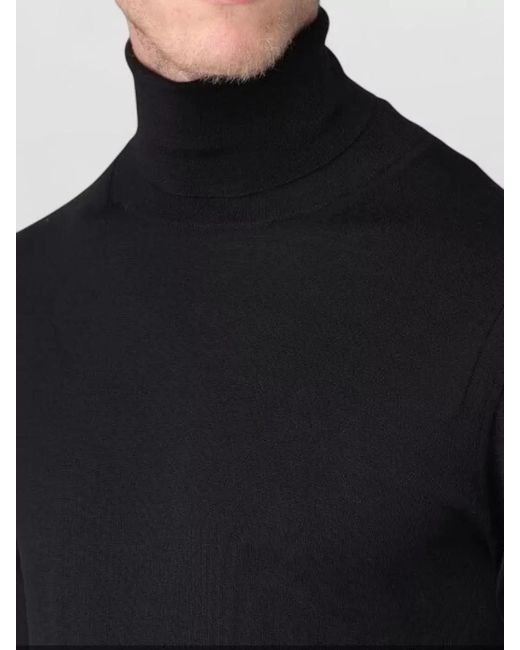Paolo Pecora Blue Knitwear Turtleneck Long Sleeves Ribbed Cuffs Hem for men