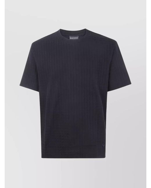 Emporio Armani Blue Cotton Short Sleeve T-Shirt for men