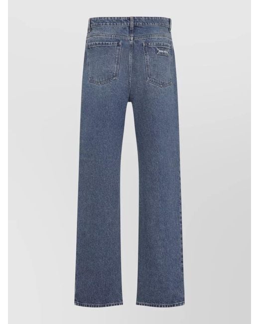 Miu Miu Blue High Waist Wide Leg Denim Trousers