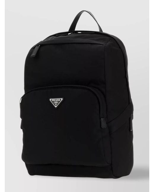 Prada Black Nylon And Leather Backpack for men