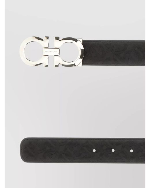 Ferragamo Metallic Reversible Leather Belt Adjustable Length for men