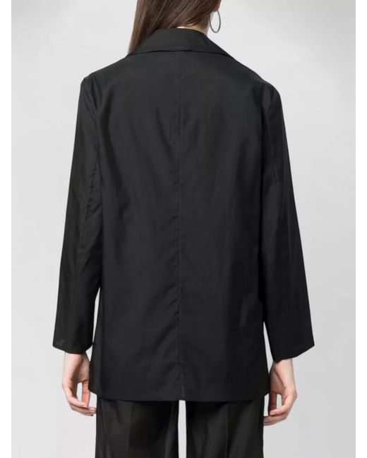 Erika Cavallini Semi Couture Black Silk Blend Oversized Single Breasted Jacket