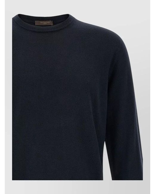 Zanone Blue Giro Crew Neck Long Sleeve Sweater for men