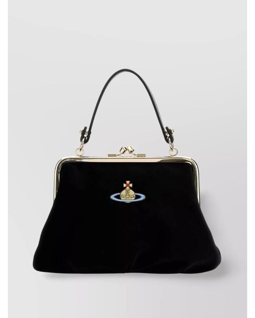 Vivienne Westwood Black Velvet Handbag-Tone Hardware