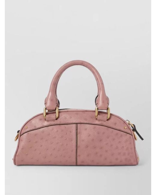 Chloé Pink Bowling Small Leather Shoulder Bag