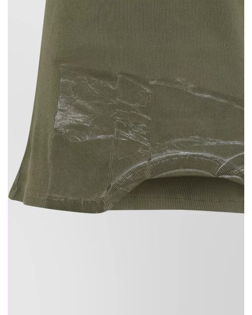 Maison Margiela Green Sleeveless Top Asymmetrical Hem Ribbed Neckline for men